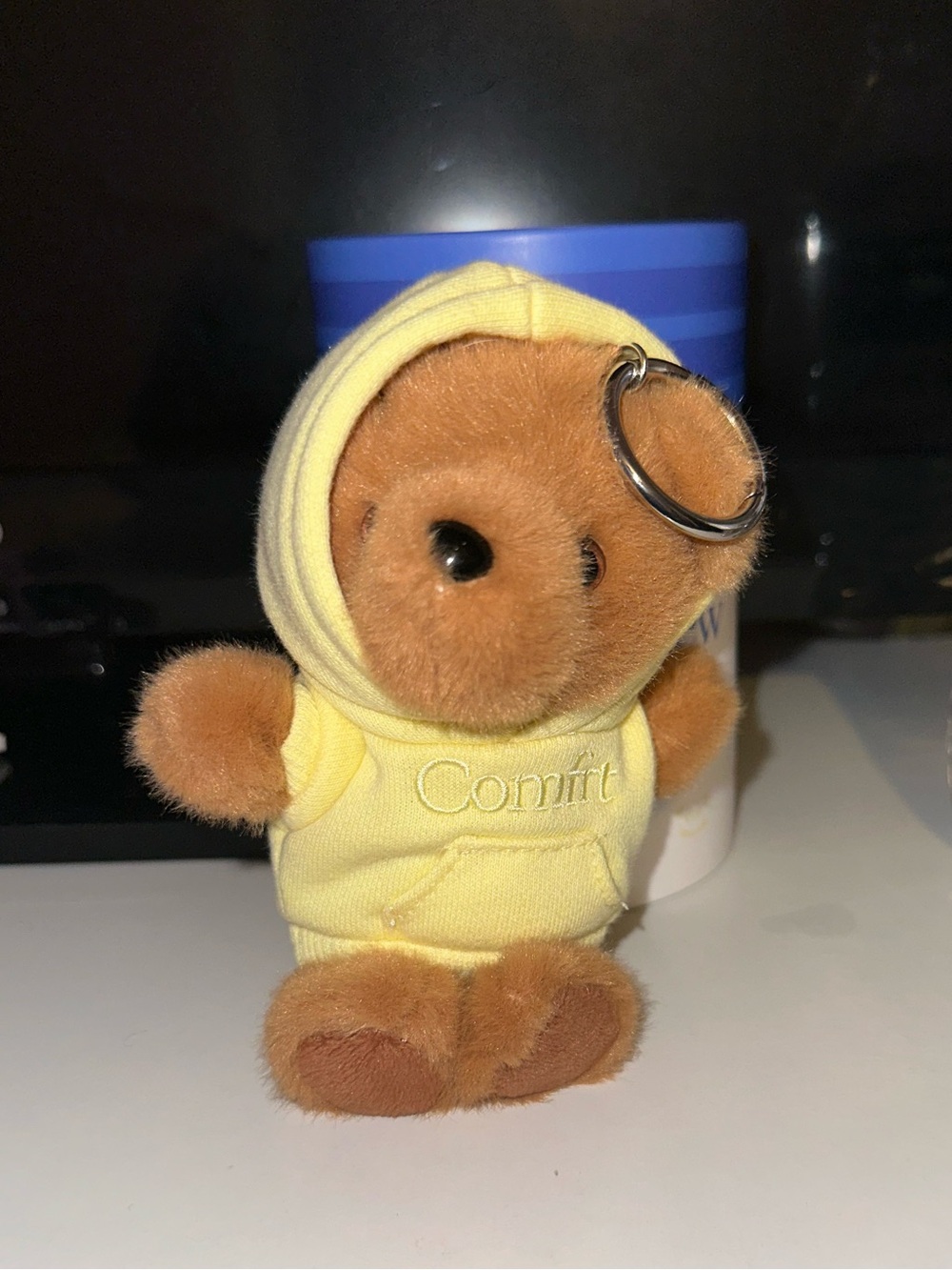 Comfort Plush Keychain Bear in Yellow Hoodie